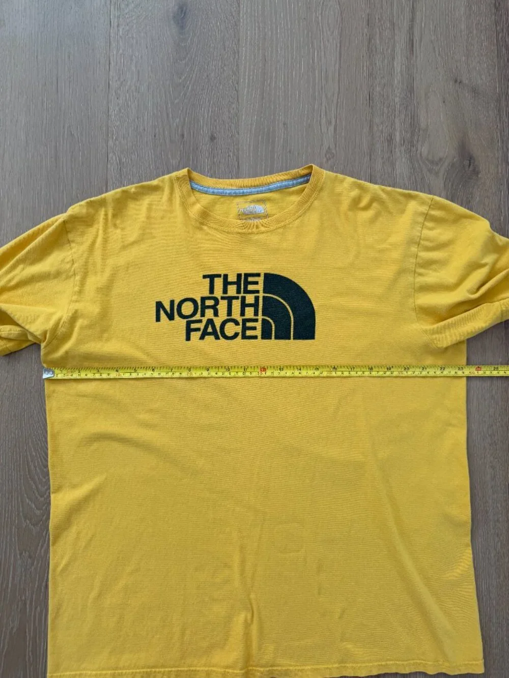 The North Face T-Shirt Men Large Gold Yellow Black Half Dome Graphic Tee Classic